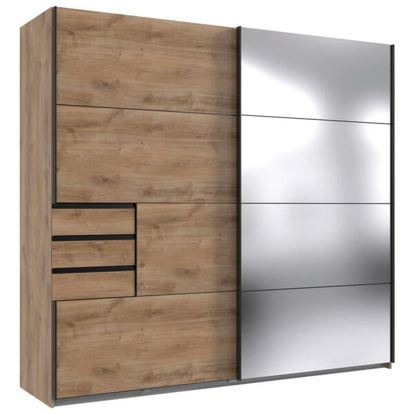 Bild 1 von Mid.you Schwebetürenschrank, Eiche, Holzwerkstoff, 5 Fächer, 3 Schubladen, 225x210x64 cm, Made in Germany, Schlafzimmer, Kleiderschränke, Schwebetürenschränke