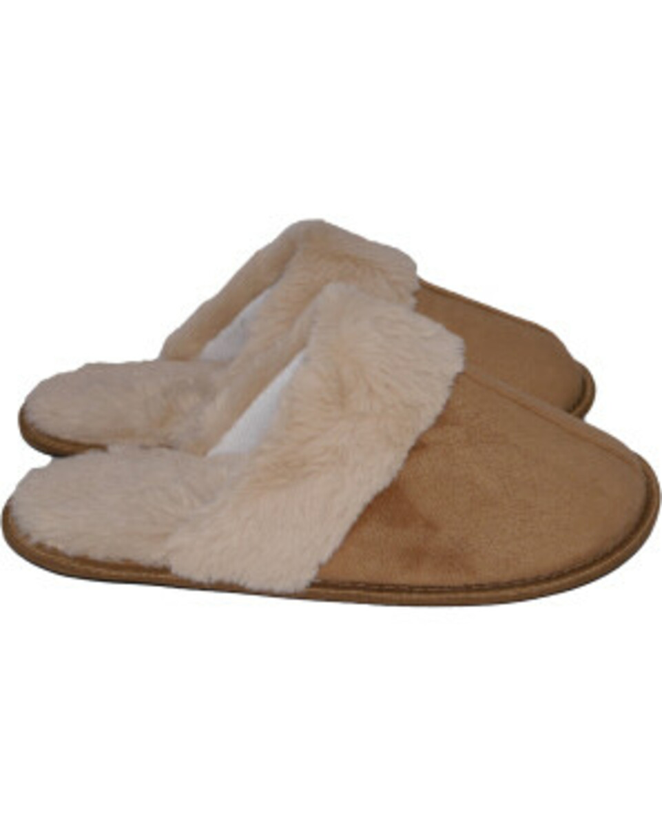 Bild 1 von Hausschuhe mit Kunstfell
       
       Wildlederoptik
   
      braun