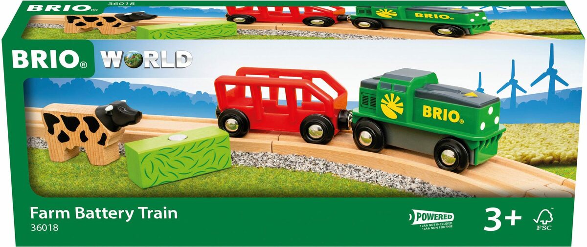 Bild 4 von BRIO® Spielzeug-Eisenbahn BRIO® WORLD, Bauernhof Batterie-Zug, FSC®- schützt Wald - weltweit
