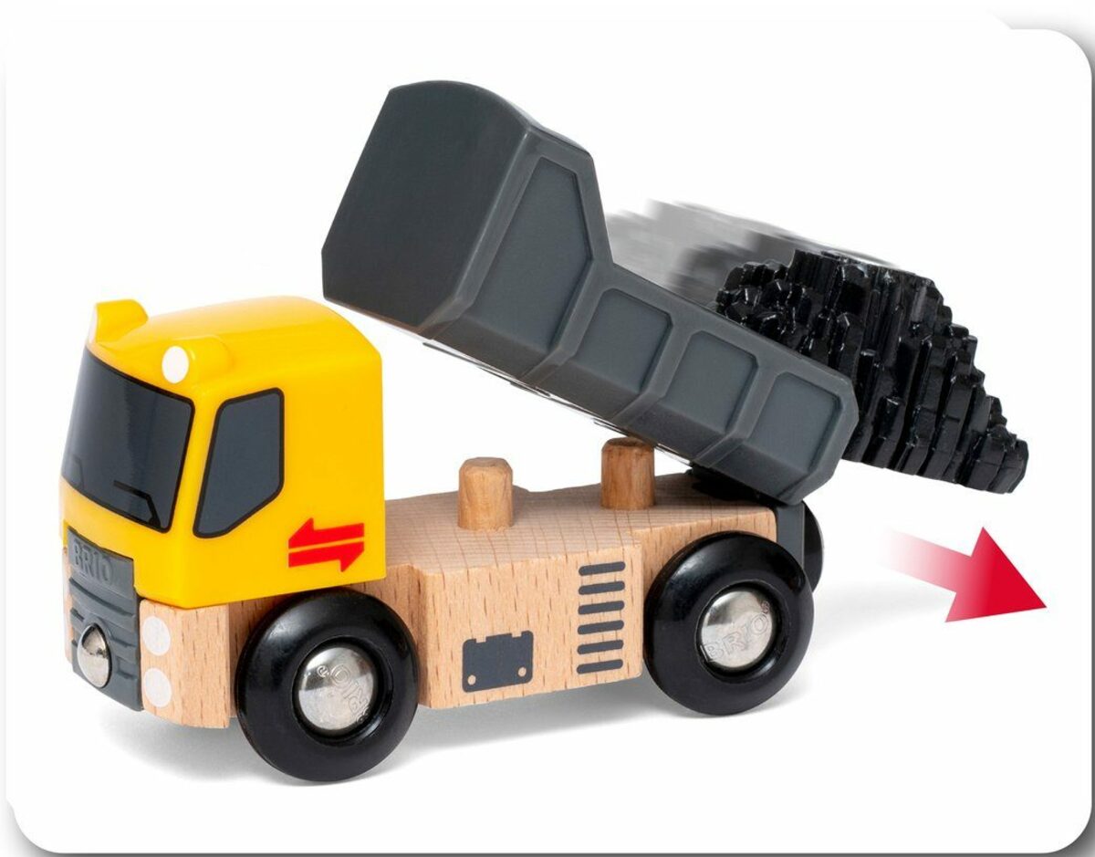Bild 4 von BRIO® Spielzeug-Eisenbahn Baustellenfahrzeuge, (Set, 3-tlg), Kipper, Walze und Bagger m. Anhänger; FSC® - schützt Wald - weltweit