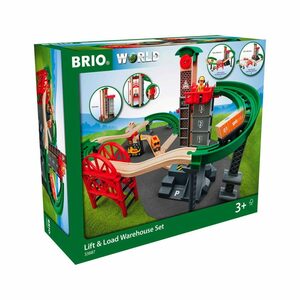 BRIO® Spielzeugeisenbahn-Set World Eisenbahn Set Großes Lagerhaus-Set mit Aufzug 32 Teile 33887