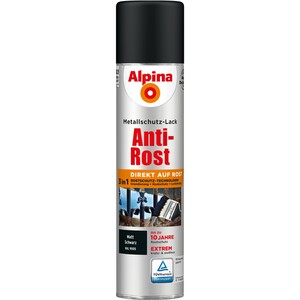 Alpina Metallschutz-Lack Anti-Rost Spray Schwarz matt 400 ml