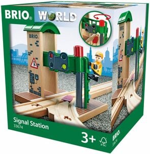 BRIO® Spielzeugeisenbahn-Gebäude Holzspielzeug, BRIO® WORLD, Signal Station, FSC®- schützt Wald - weltweit