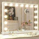 Bild 1 von Aoucheni Schminkspiegel Kosmetikspiegel mit Beleuchtunggroßer Make-up-Spiegel Hollywood (mit 15 dimmbaren Glühbirnen, 3 Farbmodi, Smart Touch Control, Spiegel-Tischplatte mit Plug-in- und USB&