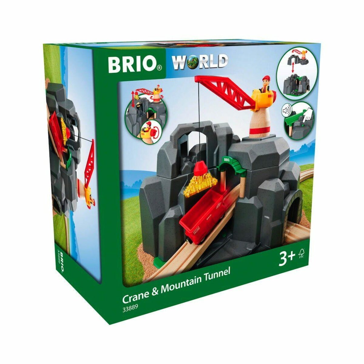 Bild 1 von BRIO® Spielzeugeisenbahn-Gebäude World Eisenbahn Gebäude Große Goldmine mit Sound-Tunnel 7 Teile 33889