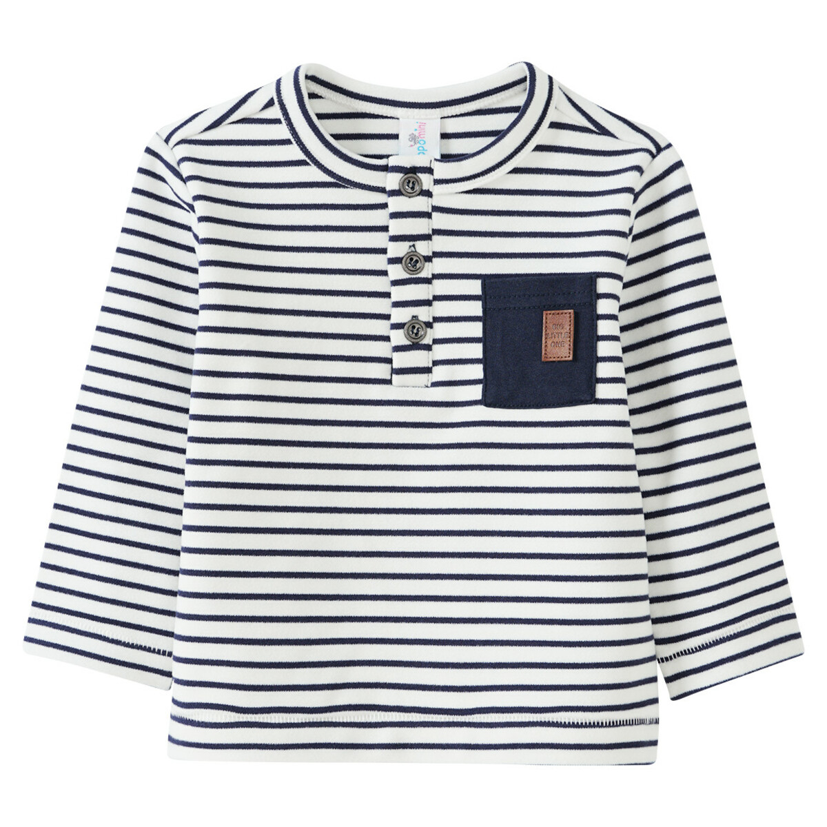 Bild 1 von Jungen Langarmshirt mit Brusttasche DUNKELBLAU / WEISS