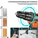 Bild 4 von EUARY Akku-Schraubendreher Akkuschrauber Akku-Schraubendreher 21V-Akku-Bohrschrauber-Set, 1200,00 U/min, (2-Gang), Universal Drill zwei 21 V Batterien, 1200 U/min, 45,00 Nm, Drehmoment