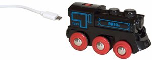 BRIO® Spielzeug-Eisenbahn Holzspielzeug, BRIO® WORLD, Schwarze Akkulok mit Mini USB, FSC® - schützt Wald - weltweit