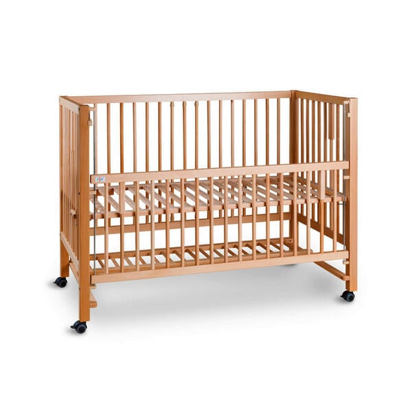 Bild 1 von Beistellbett TisSi, Buche, Holz, Buche, massiv, 64x90x124 cm, Lattenrost höhenverstellbar, zum Gitterbett umbaubar, sehr stabil, Babymöbel, Babybetten, Beistellbetten