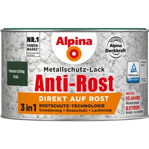 Alpina Metallschutz-Lack Anti-Rost Grün Hammerschlag 300 ml