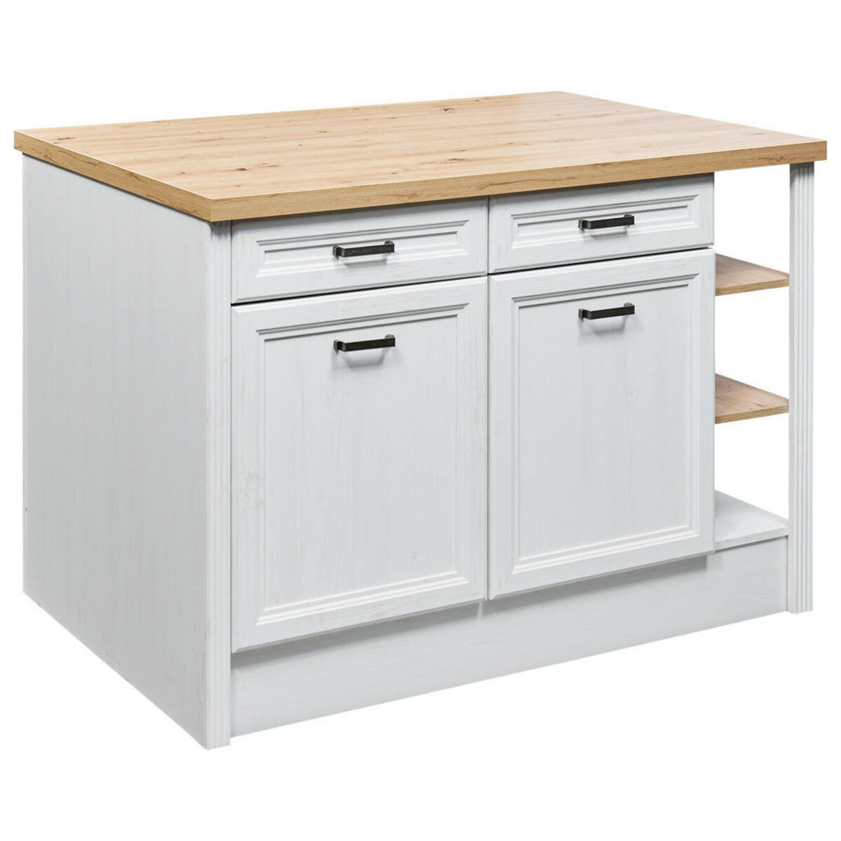 Bild 1 von Mid.you Kücheninsel, Pinien, Eiche Artisan, Metall, 2 Schubladen, nur wie online abgebildet bestellbar, 130 cm, Made in EU, Küchen, Küchenmöbel, Kücheninseln