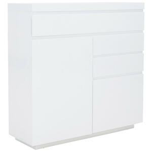 Xora Kommode, Weiß Hochglanz, Holzwerkstoff, 2 Fächer, 3 Schubladen, 121x119x40 cm, Typenauswahl, Beimöbel erhältlich, stehend, Wohnzimmer, Kommoden & Sideboards, Kommoden