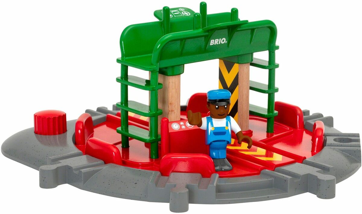 Bild 1 von BRIO® Spielzeugeisenbahn-Brücke Holzspielzeug, BRIO® WORLD, Lok-Drehscheibe mit Kontrollbrücke, FSC®- schützt Wald - weltweit