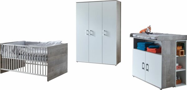 Bild 2 von arthur berndt Babyzimmer-Komplettset arthur berndt Kilian, (Set, 5-St), Kleiderschrank, Kinderbett, Wickelkommode, Seiten und Wickelkomm-Regal