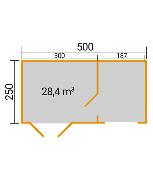 Bild 3 von Weka Gartenhaus S 445 Gr. 3, ca. B500/H239,4/T250 cm
