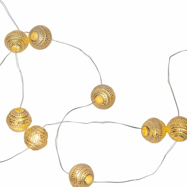 Bild 2 von STAR TRADING LED-Lichterkette LED Draht Lichterkette Mini Kugeln 15 leuchtende goldene Bälle, 10-flammig