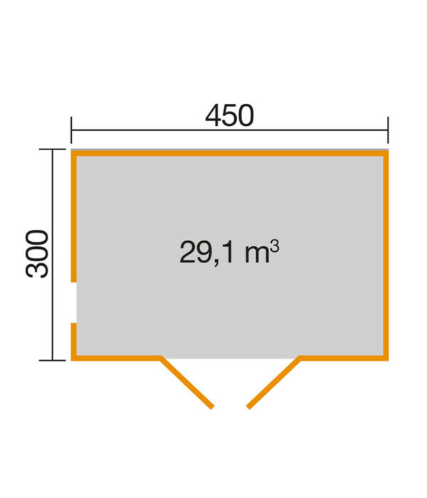Bild 3 von Weka Gartenhaus P 285 Gr. 2, ca. B450/H222,3/T300 cm