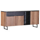 Bild 1 von Landscape Sideboard, Natur, Akazie, Schwarz, Metall, furniert, 4 Fächer, 2 Schubladen, 180x80x42 cm, Beimöbel erhältlich, Beleuchtung, Wohnzimmer, Kommoden & Sideboards, Sideboards