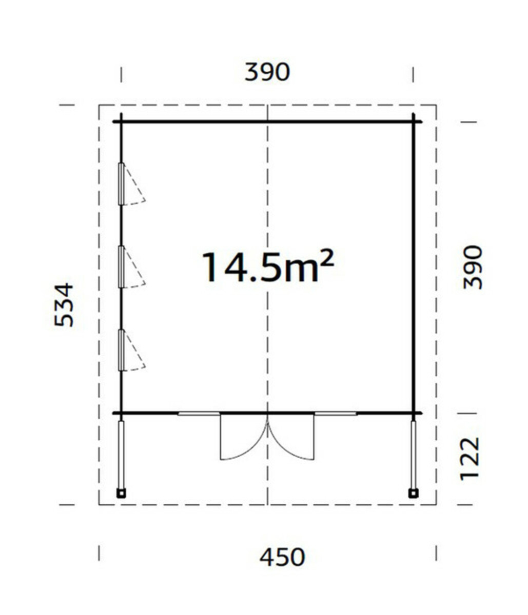 Bild 3 von Palmako Gartenhaus Catherine, ca. B450/H302/T390 cm