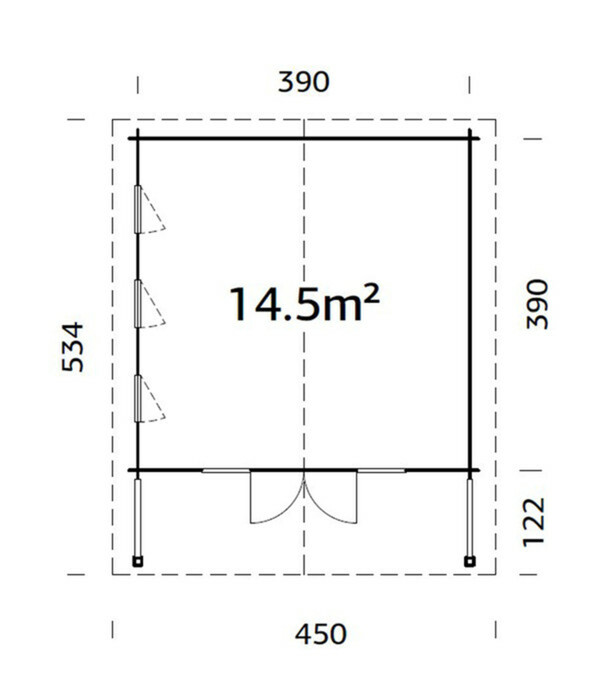 Bild 3 von Palmako Gartenhaus Catherine, ca. B450/H302/T390 cm
