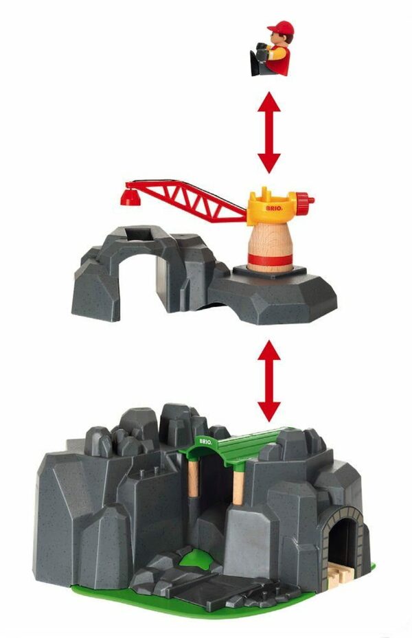 Bild 4 von BRIO® Spielzeugeisenbahn-Gebäude World Eisenbahn Gebäude Große Goldmine mit Sound-Tunnel 7 Teile 33889