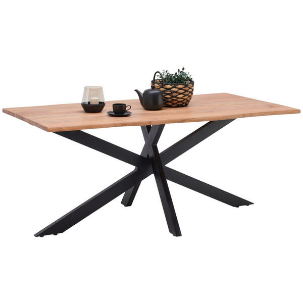 Bild 1 von Livetastic Esstisch, Schwarz, Akazie, Holz, Metall, Akazie, Hartholz, Holz, rechteckig, Sternfuß, 180x77x90 cm, Esszimmer, Tische, Esstische