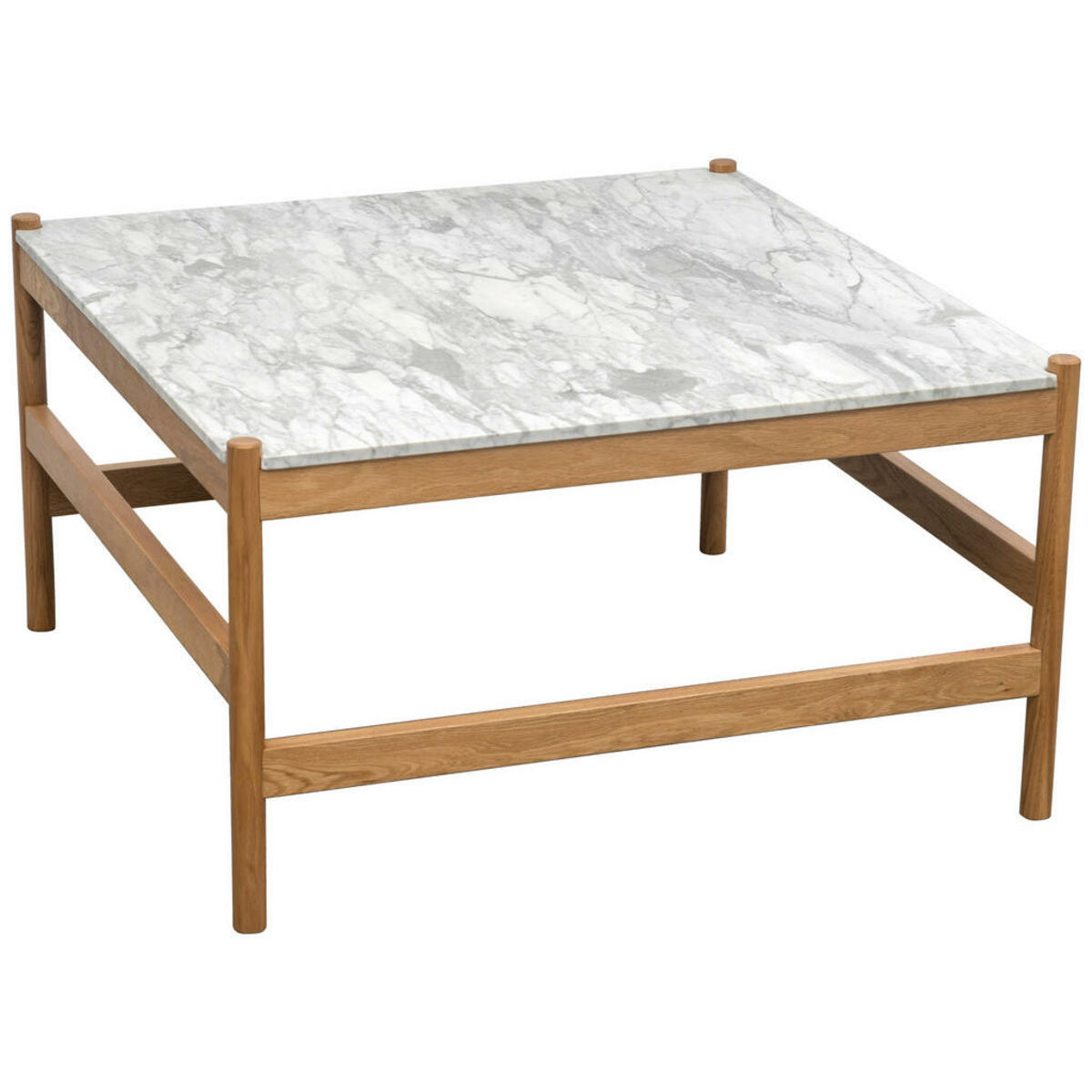 Bild 1 von Mid.you Couchtisch, Natur, Weiß, Holz, Stein, Eiche, massiv, quadratisch, 80x42x80 cm, Wohnzimmer, Wohnzimmertische, Couchtische