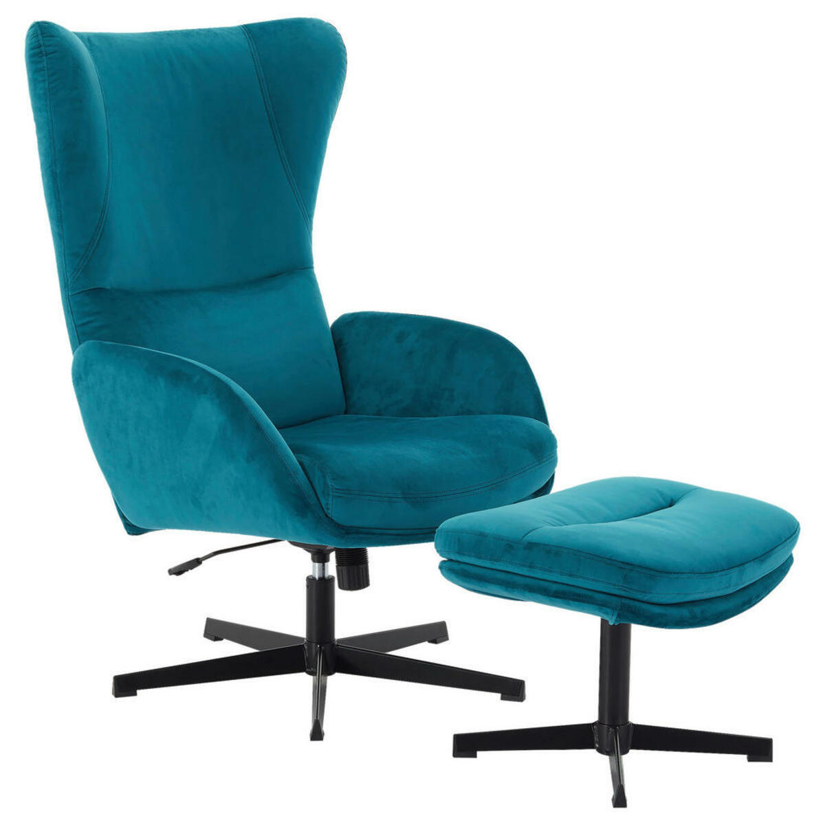 Bild 1 von Hom`in Relaxsesselset, Petrol, Metall, Textil, 70x109x86 cm, Wohnzimmer, Sessel, Relaxsessel