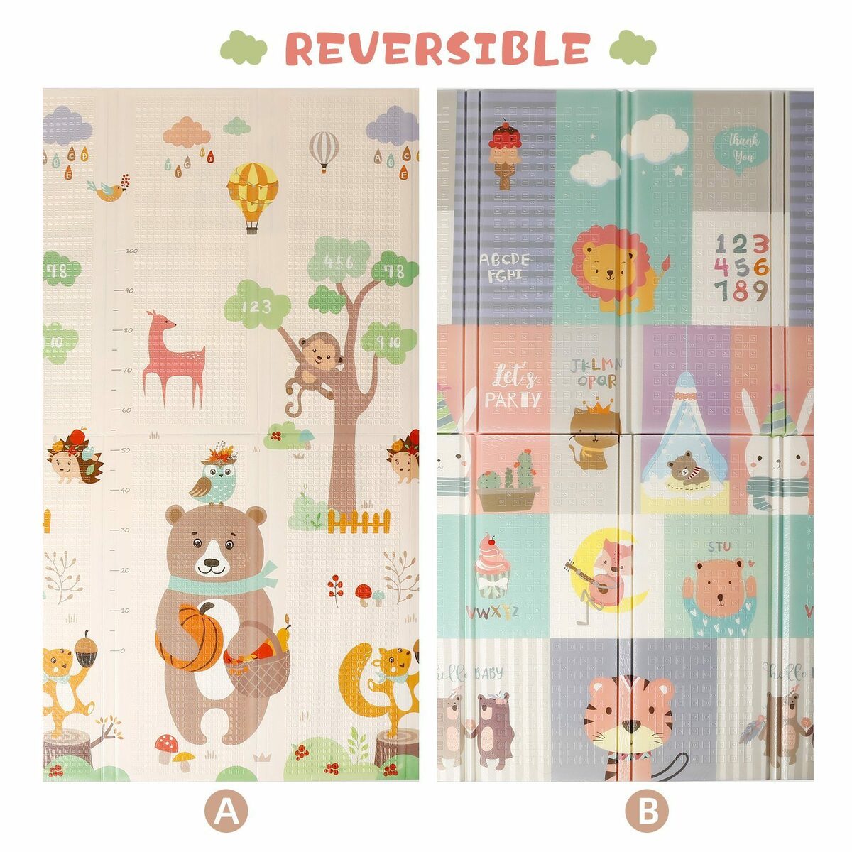 Bild 2 von FOXSPORT Spielmatte faltbar Baby Spielmatte (Kinderteppich 180 x 200 x 1 cm, Babyspielbogen), wasserdicht Krabbelmatte doppelseitig, BPA frei & sicher für kleinkind