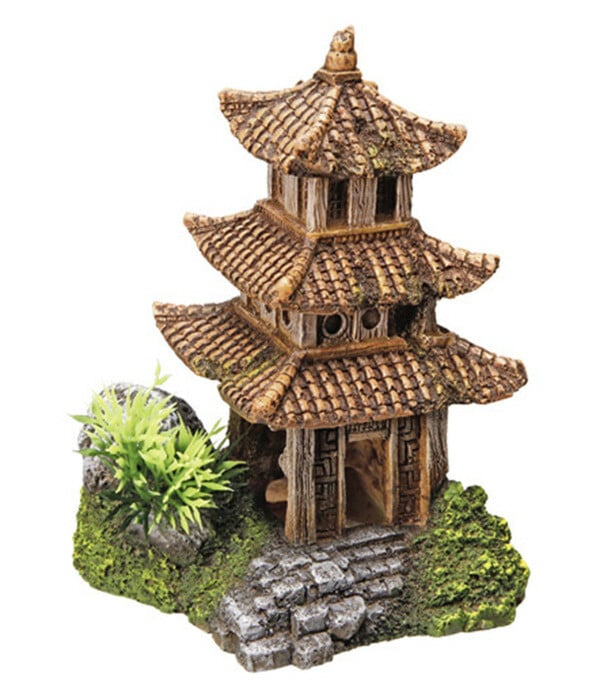 Bild 1 von Nobby Aquariumdeko Asiatischer Tempel mit Pflanzen, ca. B10/H14,5/T9 cm