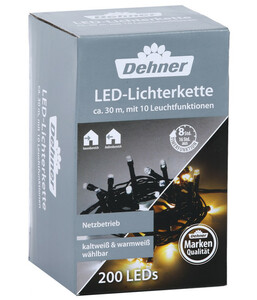 Dehner LED-Lichterkette, 200 LEDs, warmweiß/kaltweiß