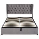 Bild 4 von OKWISH Polsterbett Doppelbett Stauraumbett (Hydraulisch anhebbarer Bettstauraum), mit Lattenrost und Bettkasten, 140 x 200 cm
