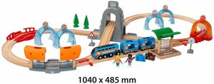 BRIO® Spielzeug-Eisenbahn Holzspielzeug, BRIO® WORLD, Smart Tech Sound Action Tunnel Reisezug, (Set), FSC®- schützt Wald - weltweit