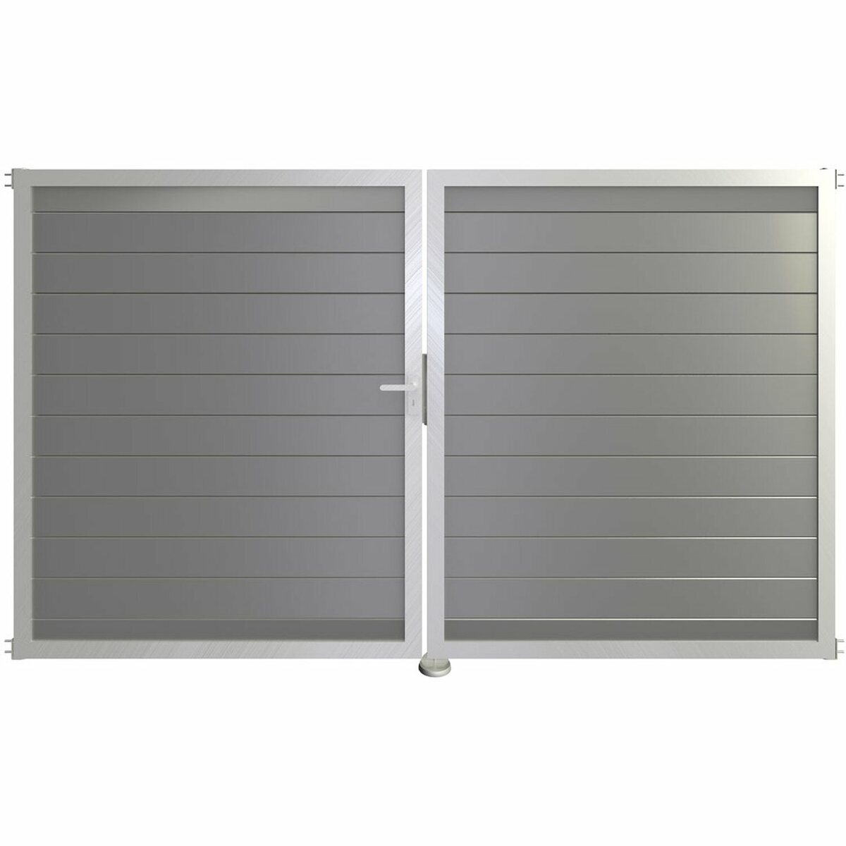 Bild 1 von GroJa Steckzaun Tor Lumino DIN Links EV1 Silbergrau