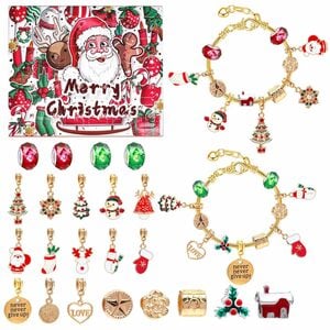 farfi Adventskalender Blind Box Weihnachten Schneemann Armband Set DIY 24 Grid Blind Box