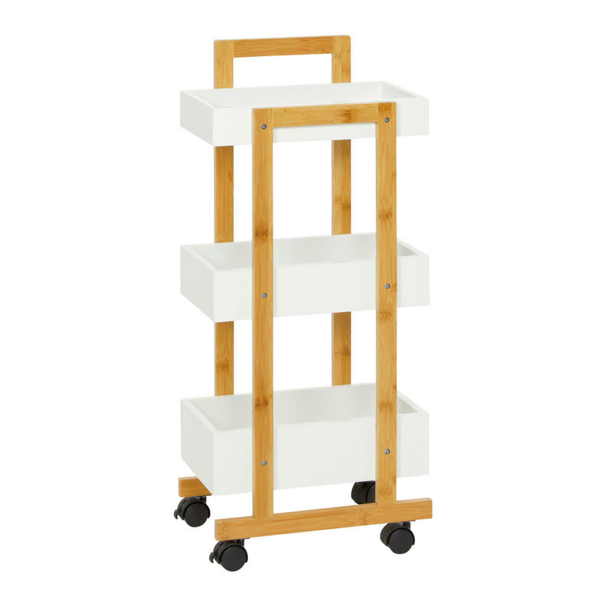 Bild 1 von Bessagi Home Badezimmerregal, Natur, Weiß, Holzwerkstoff, 3 Fächer, 35x80x23 cm, Badezimmer, Badezimmerspiegel, Badspiegel