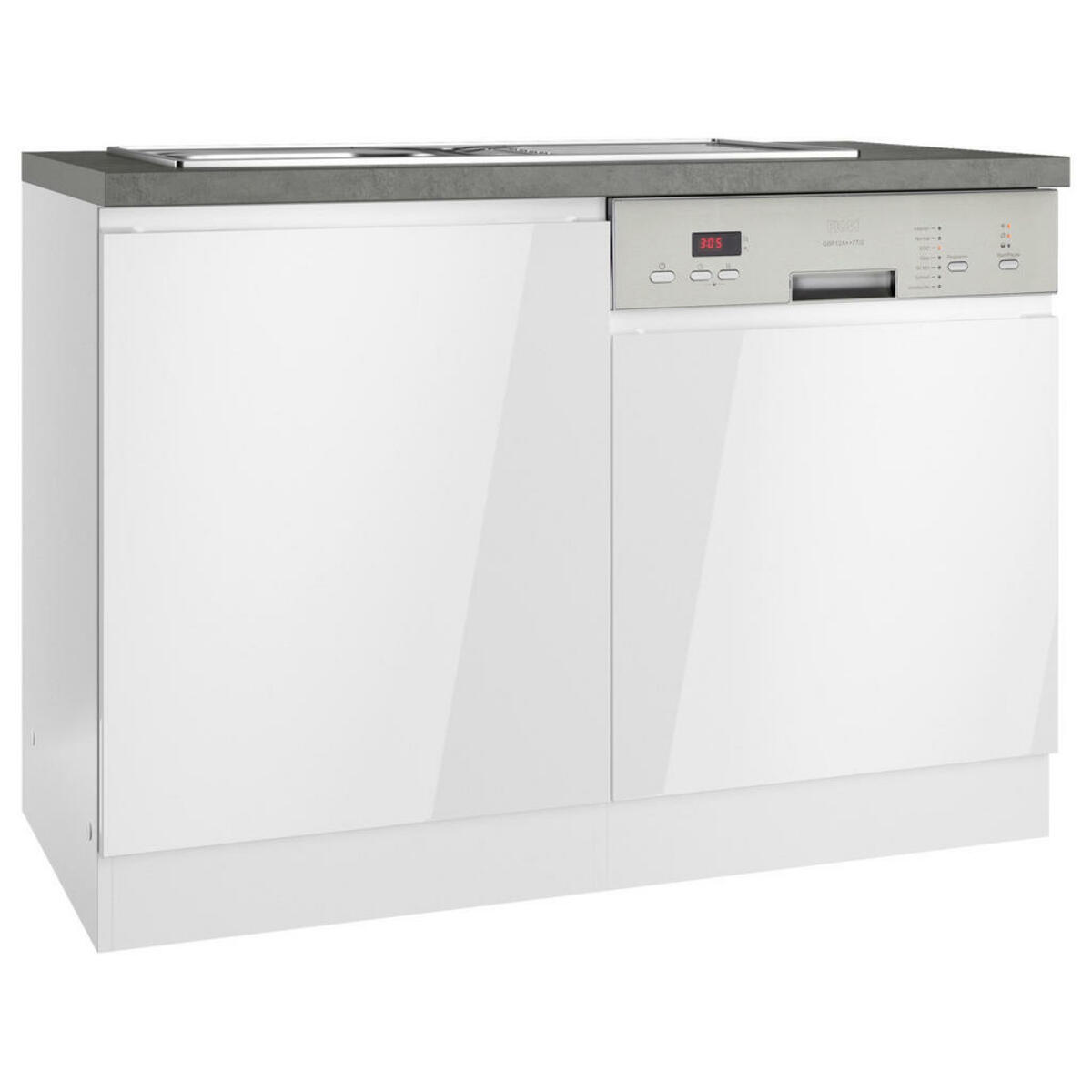 Bild 1 von Held Spülenunterschrank, Grau, Weiß, Weiß Hochglanz, Holzwerkstoff, einzeln stellbar, 120x86x60 cm, Made in Germany, Küchen, Küchenmöbel, Küchenschränke, Küchenunterschränke