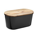 Bild 1 von Echtwerk Brotbox, Schwarz, Holz, oval, 37x21.5x17.2 cm, Lfgb, Schneidebrett, Tischkultur & Servieren, Brotkästen & -Körbe