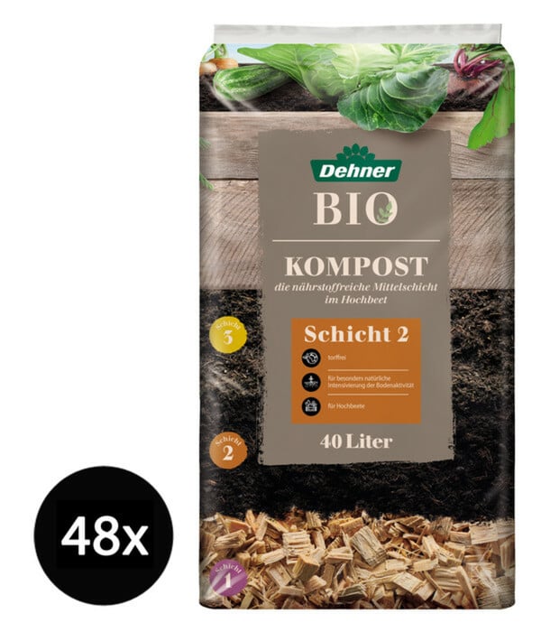 Bild 1 von Dehner Bio Hochbeet Kompost, 48 x 40 Liter