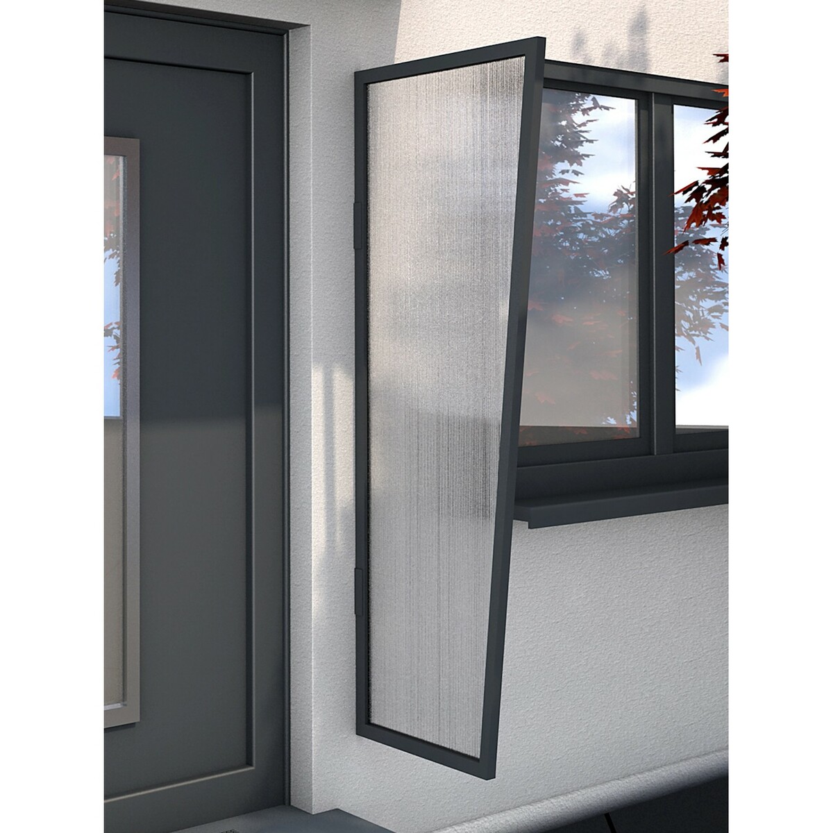 Bild 1 von Gutta Seitenblende für B2 PC Klar Anthrazit 175 cm x 60 cm x 45 cm