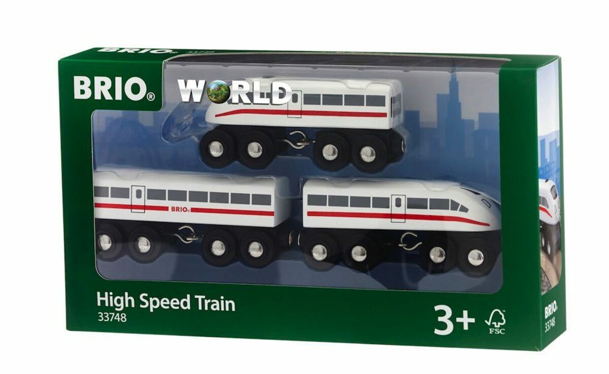 Bild 1 von BRIO® Spielzeugeisenbahn-Lokomotive Brio World Eisenbahn Zug Schnellzug mit Sound 3 Teile 33748