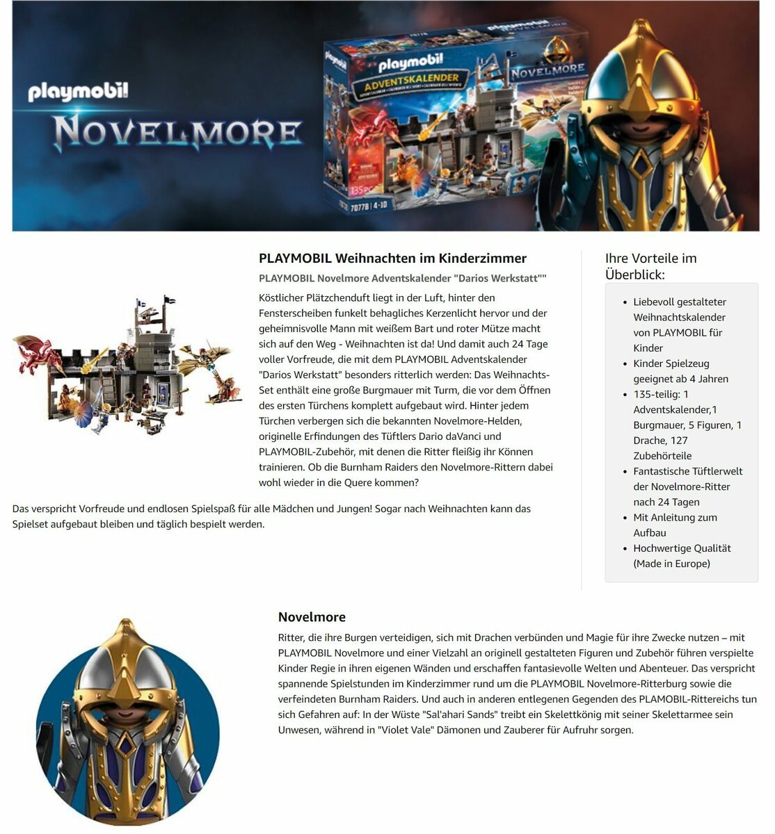 Bild 2 von Playmobil® Adventskalender Novelmore Adventskalender 2023 - Advent Kalender Jungs & Mädchen (Konstruktionsspielsteine Kinder Erwachsene Konstruktion Spielzeug), Werkstatt Dario, Spielset, Jung