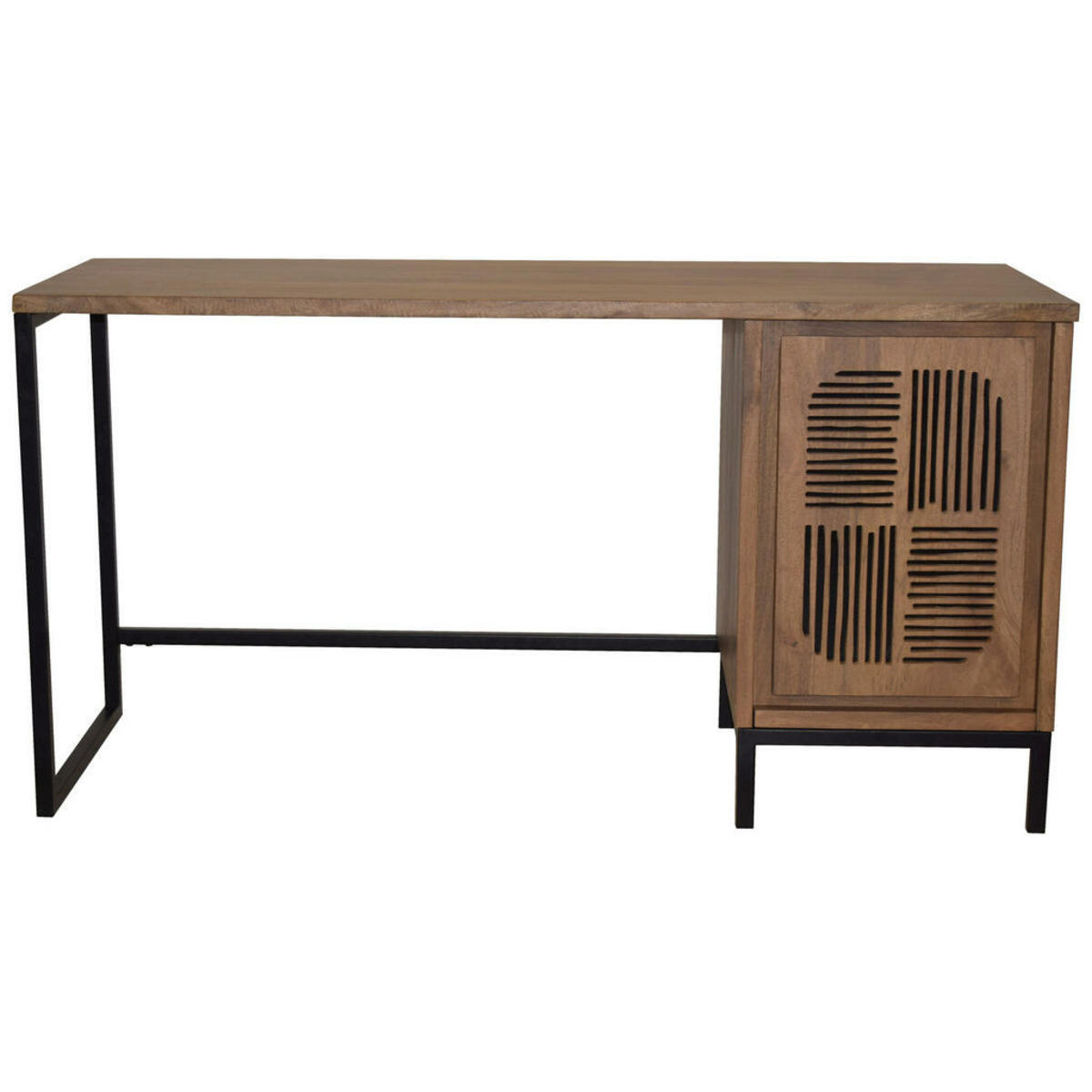 Bild 1 von Livetastic Schreibtisch, Natur, Holz, Mangoholz, vollmassiv, quadratisch, U-Form, 135x76x56 cm, Arbeitszimmer, Schreibtische, Bürotische