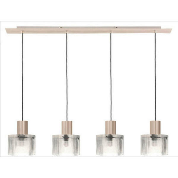 Bild 1 von Dieter Knoll Hängeleuchte, Beige, Transparent, Metall, Glas, 18x150 cm, höhenverstellbar, Lampen & Leuchten, Leuchtenserien