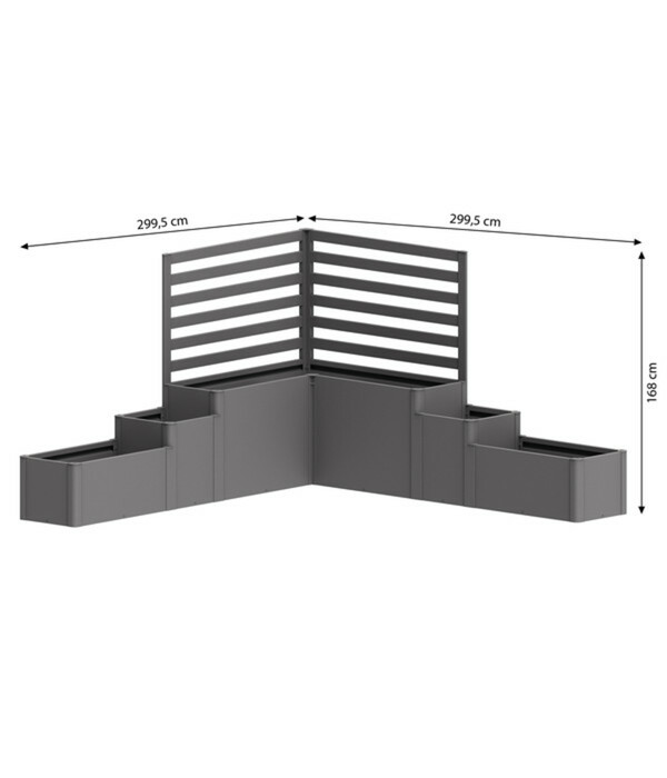 Bild 2 von Biohort Hochbeet DaVinci Version 1, quarzgrau-metallic, ca. B299,5/H168/T299,5 cm