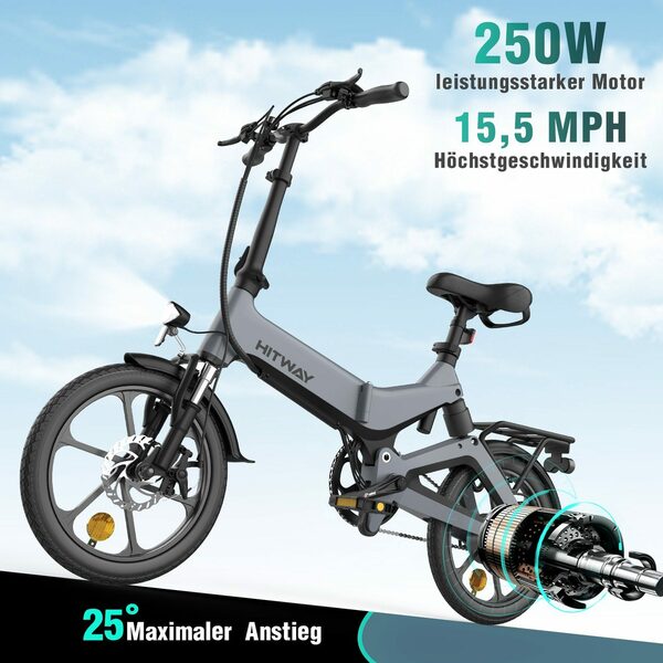 Bild 4 von HITWAY E-Bike BK2 Klapprad Elektrofahrrad Luftreifen 36V 7,8Ah in 16 Zoll StVZO
