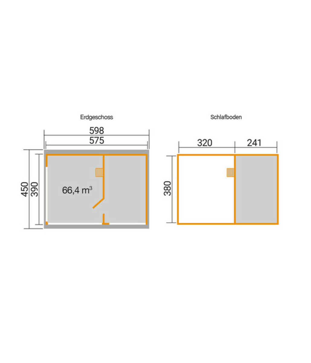 Bild 3 von Weka Gartenhaus M 445 A Gr. 2, ca. B598/H364,8/T450 cm
