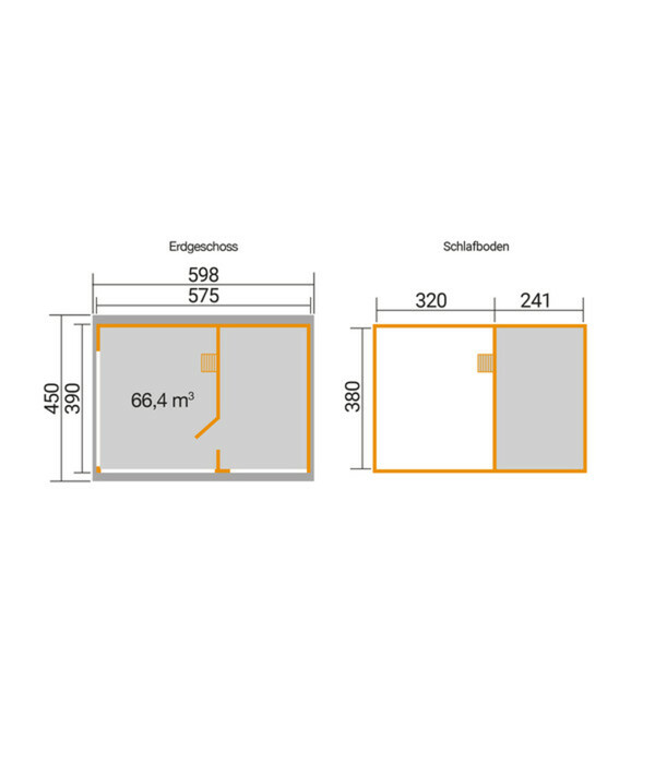 Bild 3 von Weka Gartenhaus M 445 A Gr. 2, ca. B598/H364,8/T450 cm