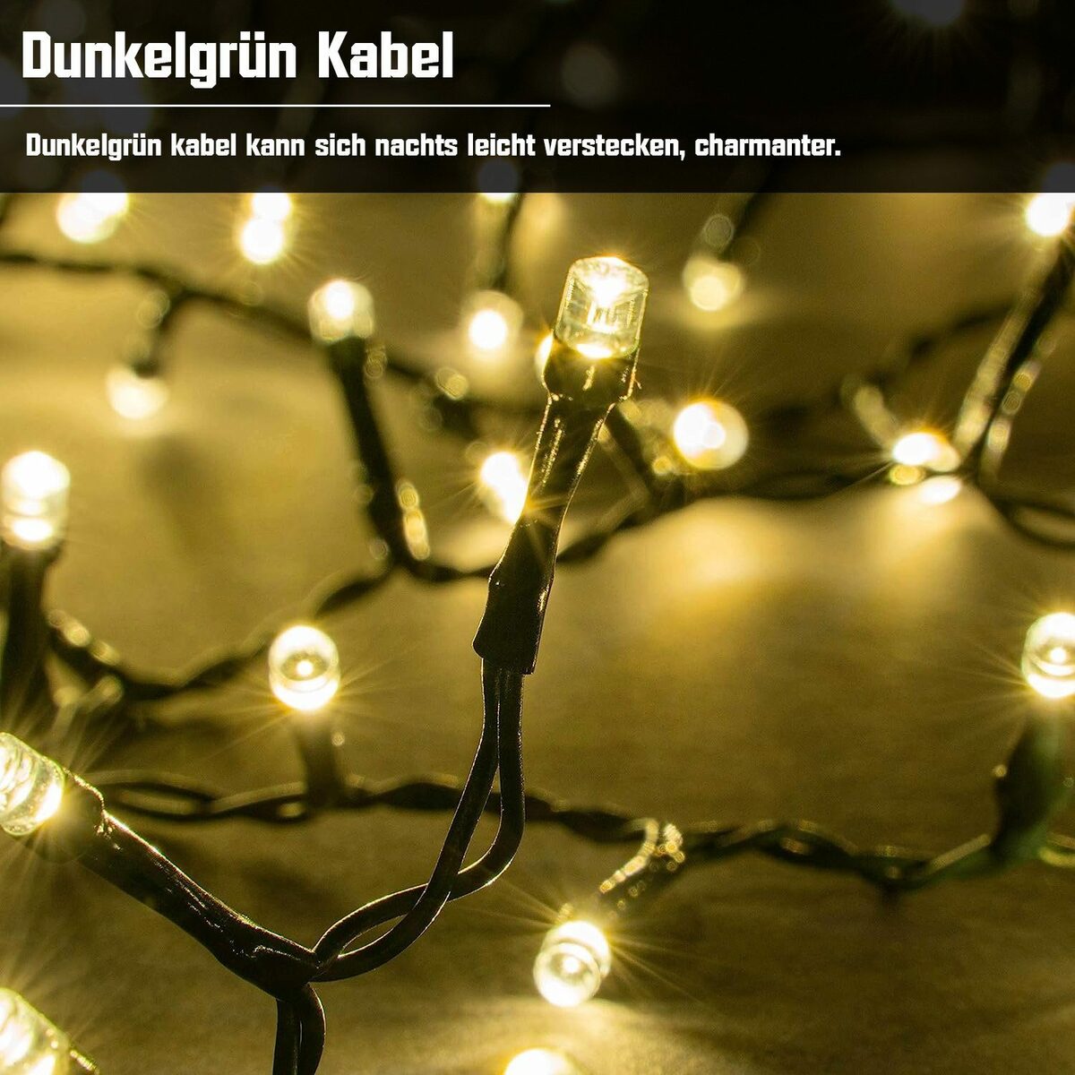 Bild 3 von XERSEK LED-Lichterkette Clusterlichterkette Büschellichterkette Speicherfunktion 31V Strom, Innen Außen IP44 Wasserdicht mit Fernbedienung