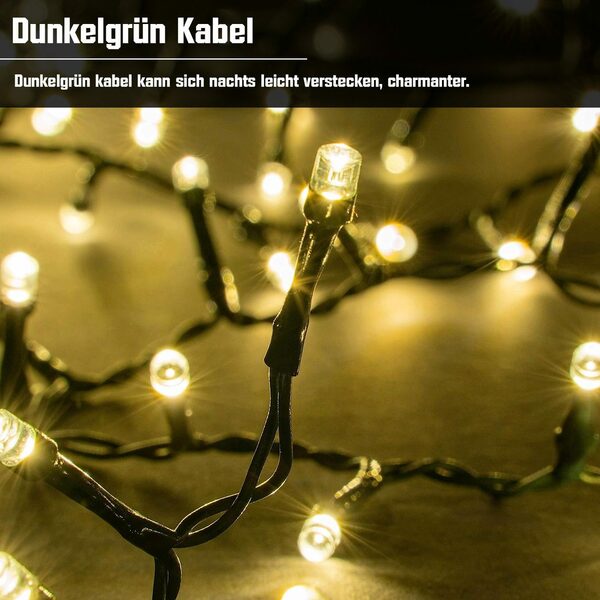 Bild 3 von XERSEK LED-Lichterkette Clusterlichterkette Büschellichterkette Speicherfunktion 31V Strom, Innen Außen IP44 Wasserdicht mit Fernbedienung